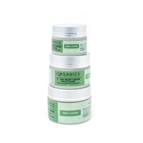 O3organics Beauty Range Ozone Night Cream Break-Out Control Acne & Blemish Spot Treatment with hemp & jojoba